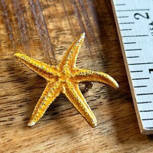Golden starfish pin brooch
